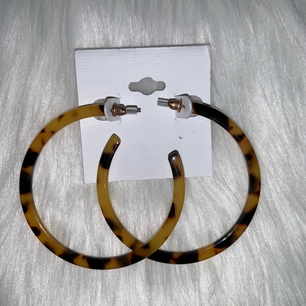 NEW Dark brown and yellow fantasy hoops ✨